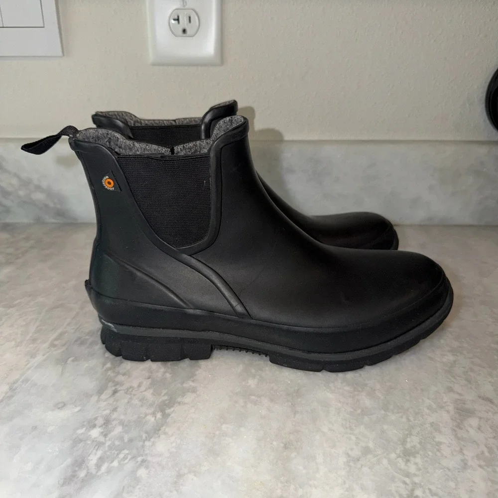 Bogs Amanda Chelsea Waterproof Rain Boots‎ Black Womens Size 9